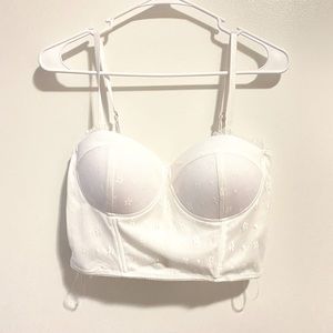 NEVER WORN large white corset top from “say what”